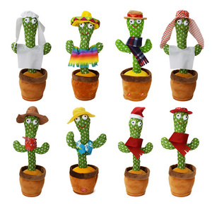 2023 32cm Hot Selling Singing Dancing Saxophone Cactus Plush Toys Dancing Talking Electric Cactus Plush Toy