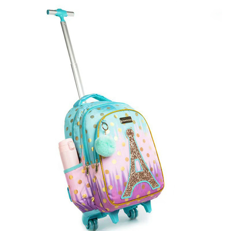 Detachable Kids School Backpack Trolley Student Bag Waterproof Bags Children Students Trolley School Backpack Bag With Wheels