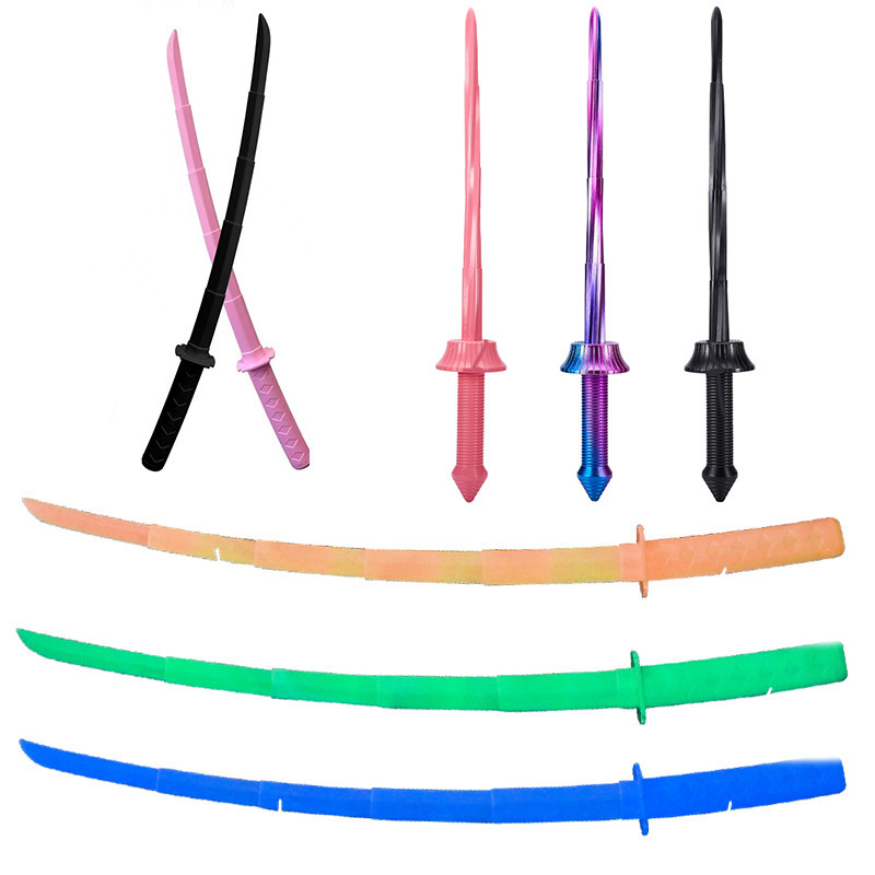 2023 Gravity Retractable Knife Kids Toys Hobbies Katana Toy kid boys cool plastic telescopic sword model toy