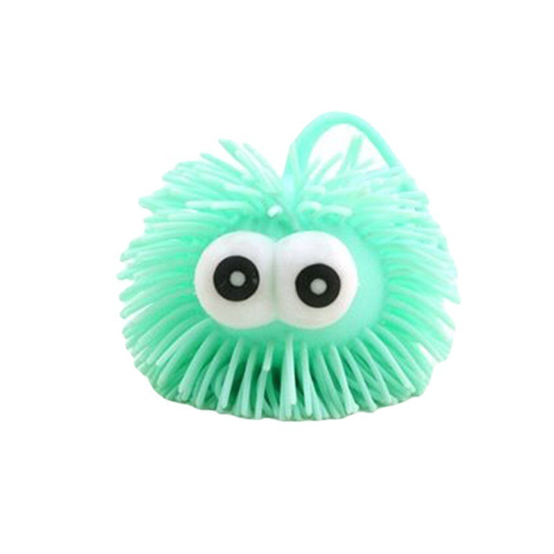 wholesale flashing puffer ball with Led light inside Hairy Soft Huge Balloon Baby Face Flashing Puffer Ball Toy