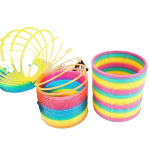 Factory Direct Supply Educational Cool New Silicone Toys Rainbow Circle magic rainbow spring toy plastic toys rainbow spring