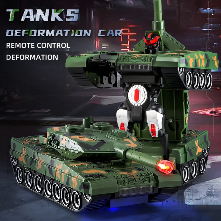 selling fashionable electric remote control deformation tank kids toy Boys Universal Deformation Tank With Music And Light