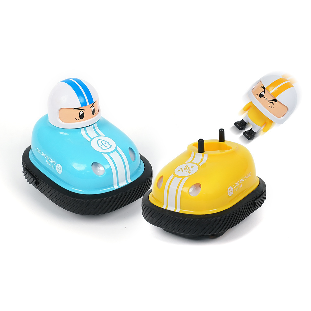 Remote Control Bumper Cars Multiplayer Great Toy Mini Electric Car with Doll Turn Left Turn Right Rotation with Light