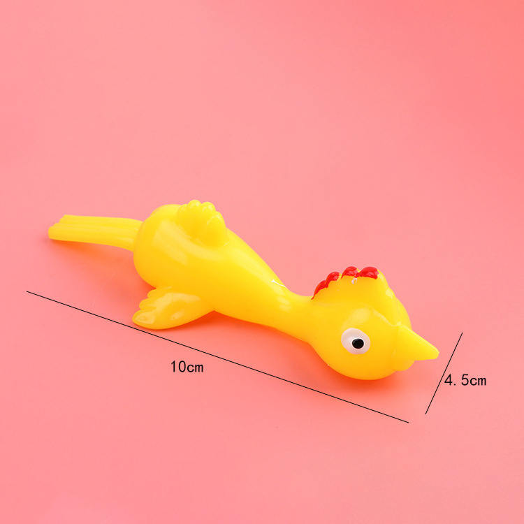 Stress Reliever Toys TPR Sticky Flying Catapult Turkey Soft Finger Slingshot Sticky Flying Chicken Kids Toys Small Toys