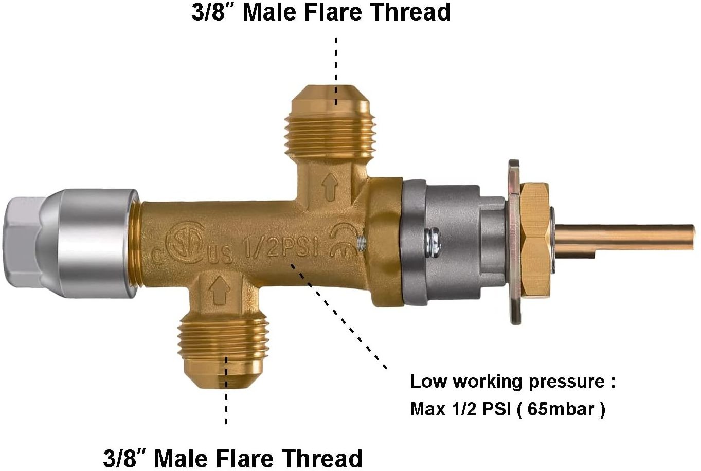 Low Pressure LPG Propane Gas Fireplace Fire Pit Flame Failure Safety Control Valve Kit, Low Pressure Propane Fire Pit