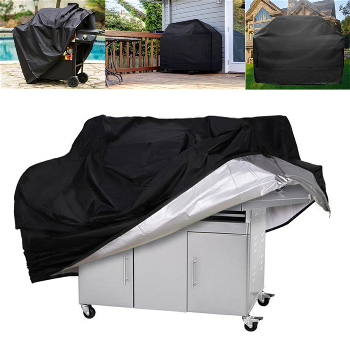 Waterproof BBQ Grill Barbeque Cover Outdoor Grill Rain UV Proof Canopy Anti Dust Protector For Gas Charcoal Electric Barbecue