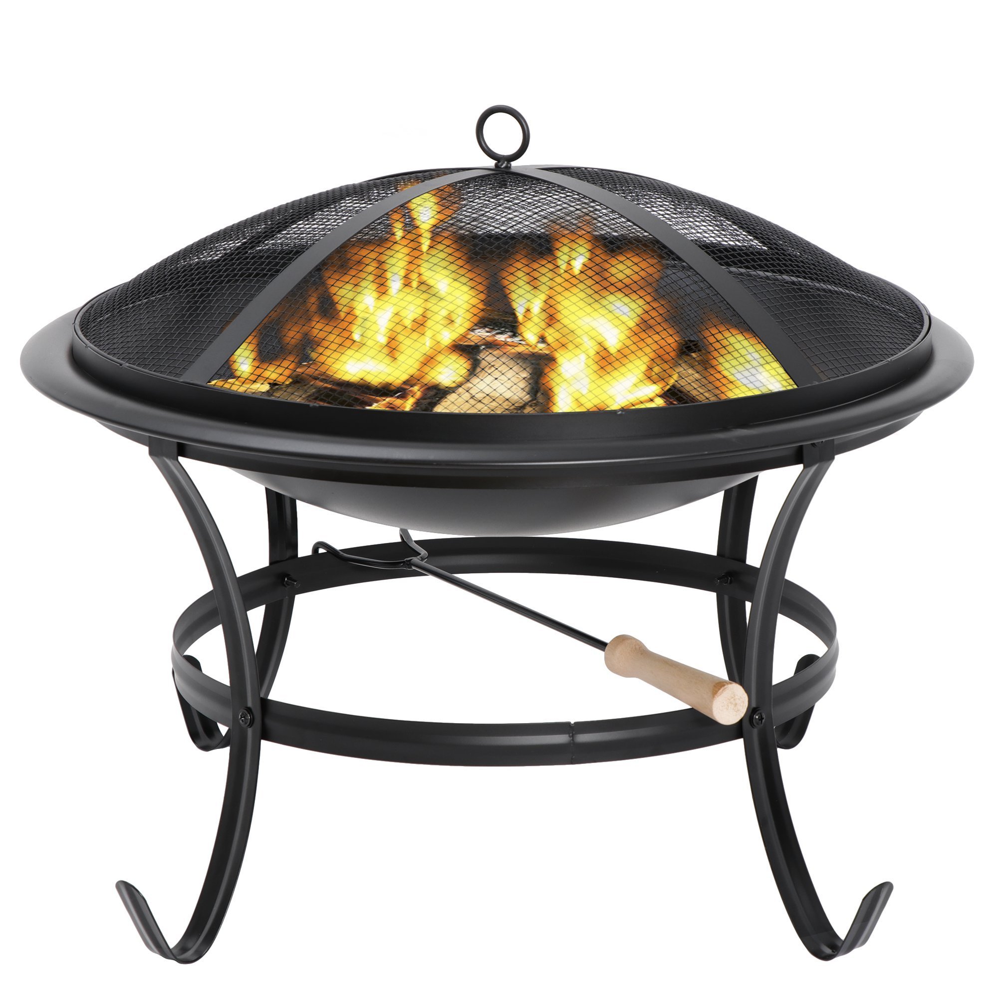 22inches Portable Steel Fire Pit Small Wood Burning Bonfire Pit for Outdoor Camping