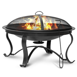 29 inch Fire Pits for Outside Firepit Outdoor Wood Burning Pit Steel Firepit Bowl for Patio Backyard Camping