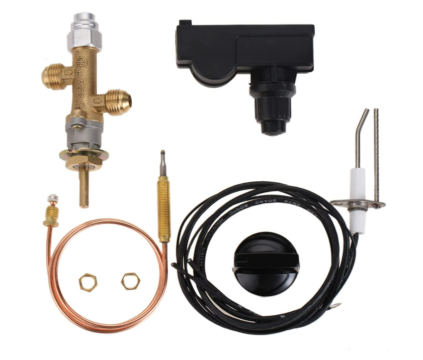 LPG Propane Gas Fireplace Fire Pit Flame Failure Safety Control Valve Kit with Igniter Assembly Fire Pit Igniter, Push Button I