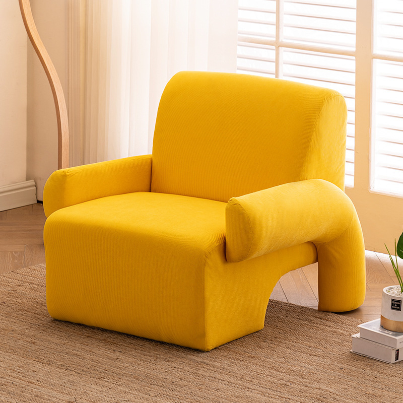 Home Bedroom Leisure Chair Luxury Yellow Comfortable Backrest Single Small Sofa Armchair