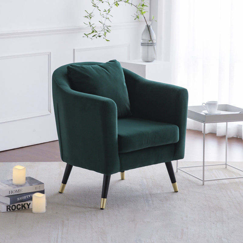 High Quality Stylish Design Velvet Upholstery Modern Single Sofa Wedding Arm Chair Accent Chair