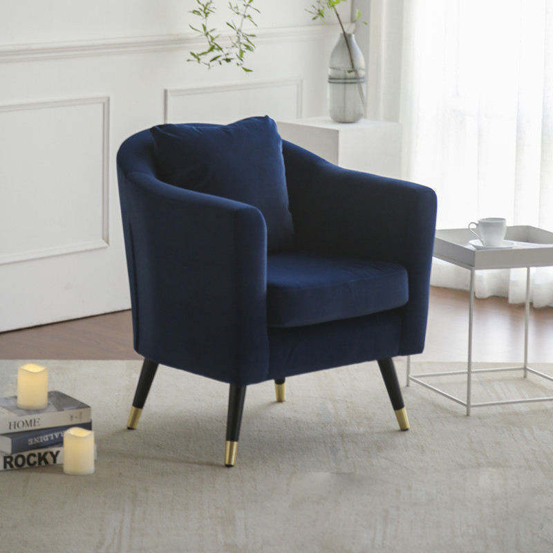 High Quality Stylish Design Velvet Upholstery Modern Single Sofa Wedding Arm Chair Accent Chair