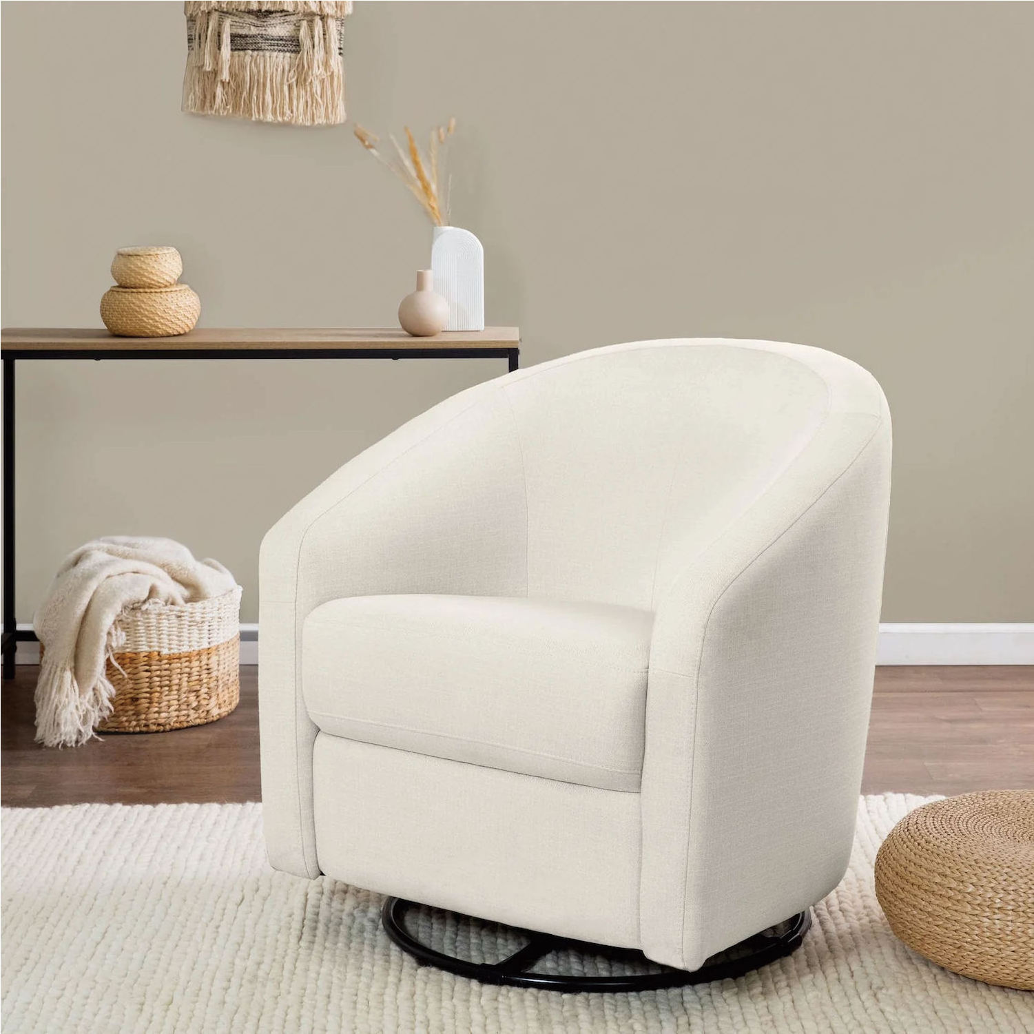 Modern Design Swivel Barrel Chairs Living Room Chair Glider Base Swivel Barrel Accent Sofa Chair