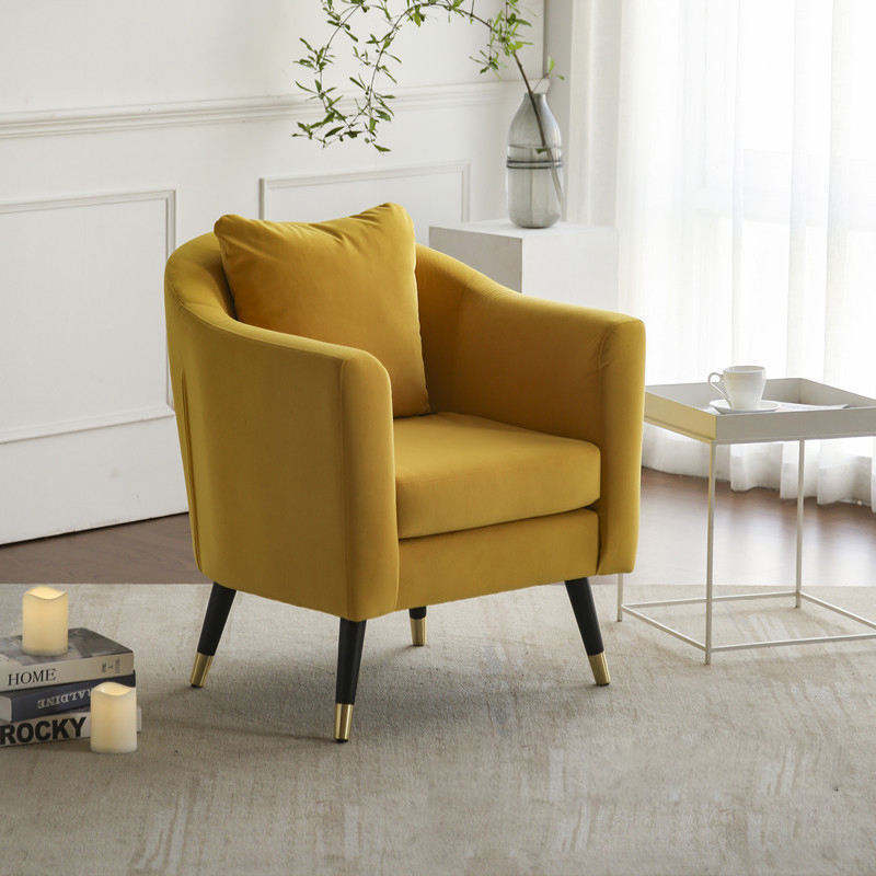 High Quality Stylish Design Velvet Upholstery Modern Single Sofa Wedding Arm Chair Accent Chair