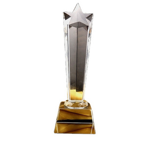 Wholesale  star shape crystal  trophy award for Souvenir/K9 Crystal Star Award Craft /Customize Logo Star Shape Crystal Trophy