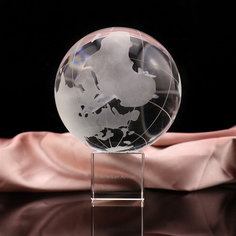 2d engraved world map ball custom 3d laser engraving airplane model crystal 3d laser globe