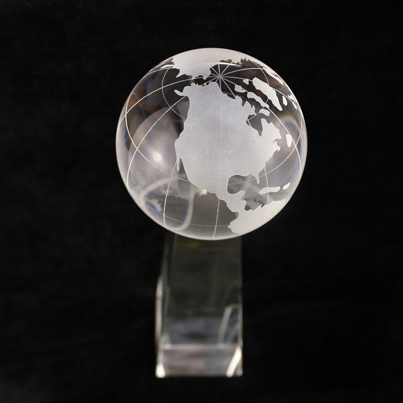 Standing Crystal Glass Global Trophy Award for Executive Gifts crystal plaque award blank crystal trophy award custom glass