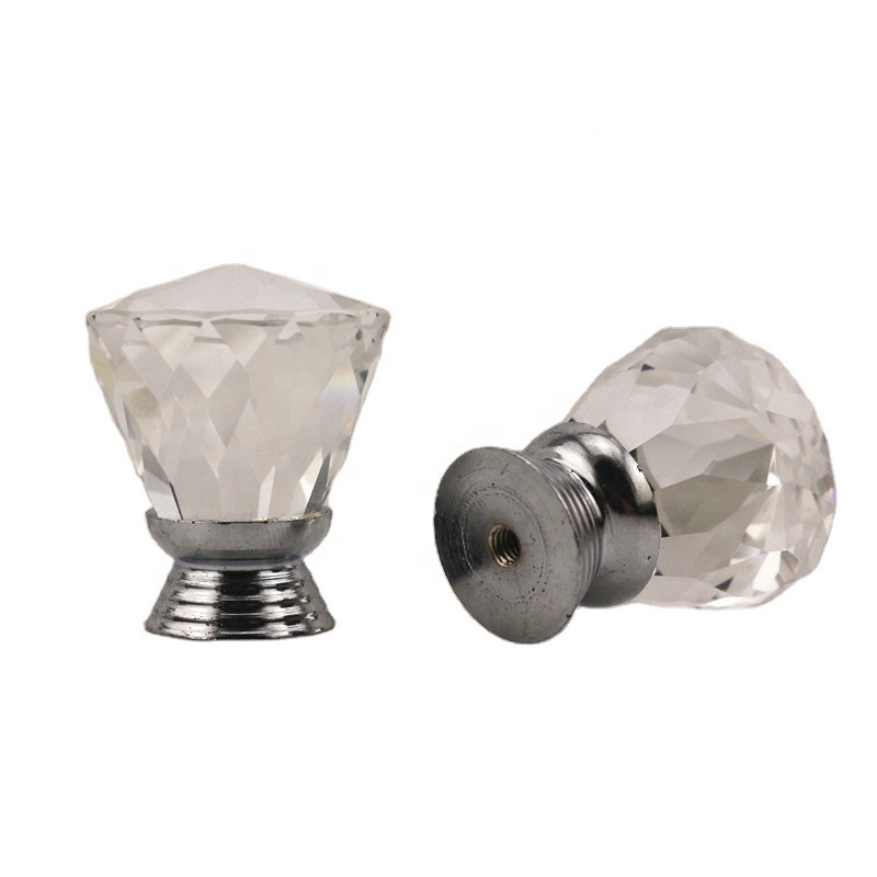 custom various furniture knobs clear crystal material cabinet knobs wholesale OEM/ODM wardrobe handles glass small drawer knobs