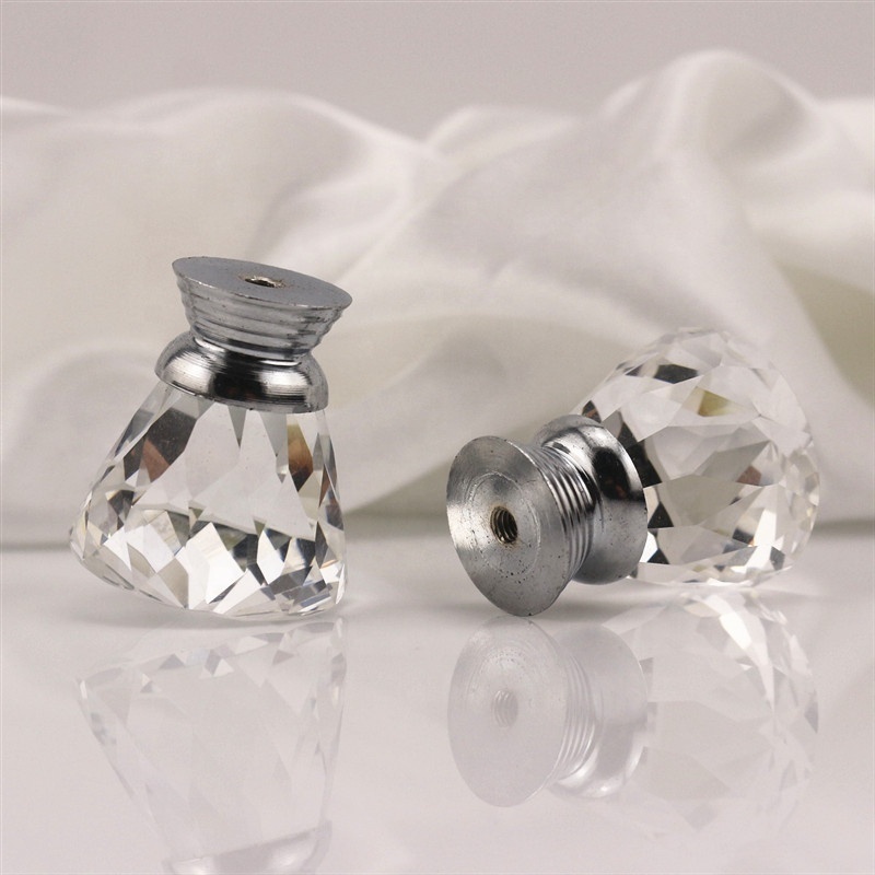 custom various furniture knobs clear crystal material cabinet knobs wholesale OEM/ODM wardrobe handles glass small drawer knobs