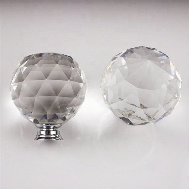 Crystal transparent zinc alloy fancy door handles crystal  handles door handle drawer products