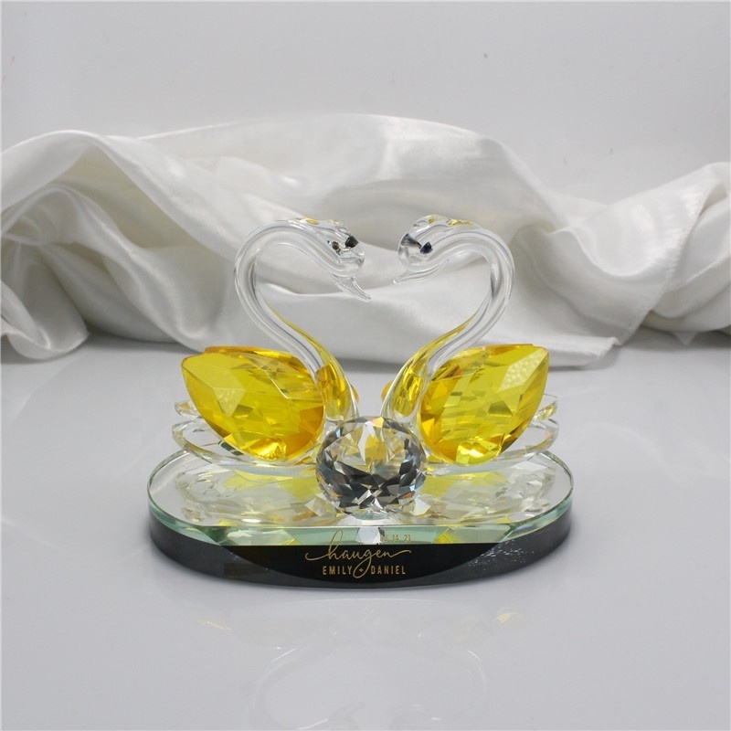 Crystal Glass Swan Animals Wedding Table Decoration Guests Souvenirs Party Gifts