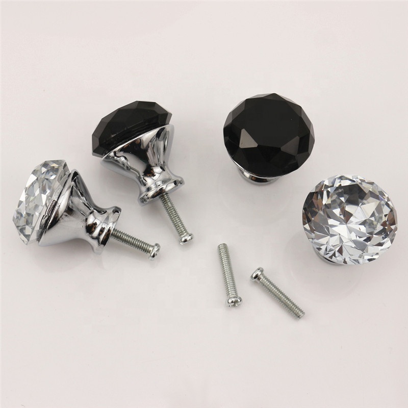 Hot Sell 30MM Crystal Diamond Knob Glass Cabinet Knobs Wholesale