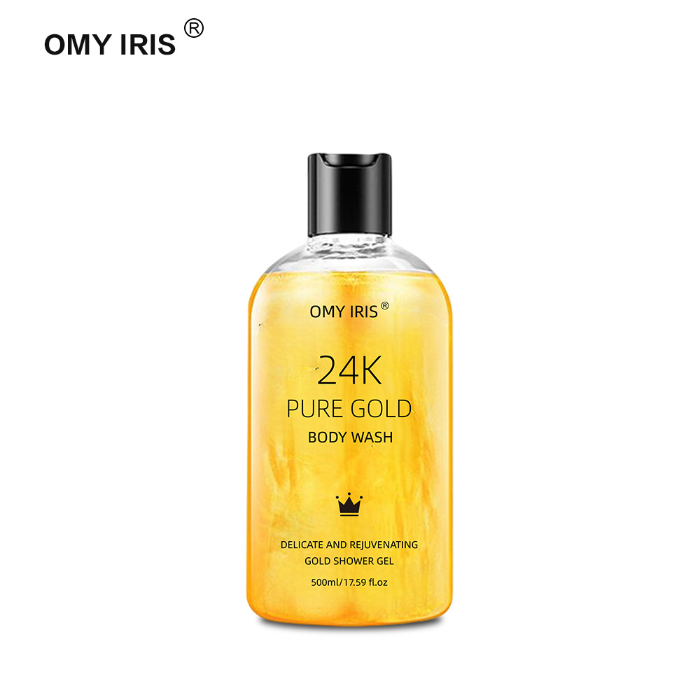 Promotional natural perfume 24k gold whitening shower gel bath for black skin guangzhou shower gel