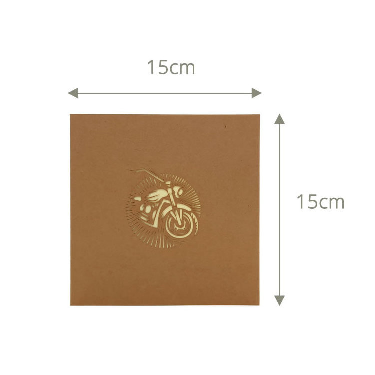 Cool Design Foldable Motor Bike 3D Popup Card For Farher`s Day Decoration Paper Pop Up Greeting Cards