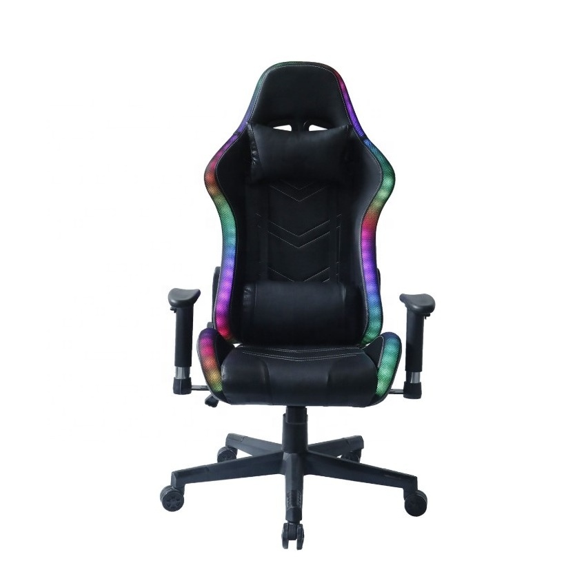 wholesale gaming chair with LED light Bluetooth speakers massage footrest computer chair