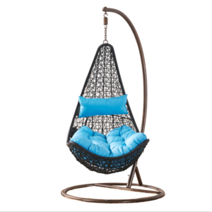 Outdoor leisure rattan garden flower wicker double seat hanging egg swing chairs