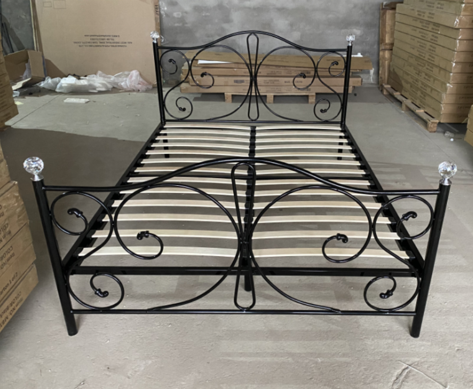 modern designer cheap wholesale beauty metal bed frame king queen double size bedroom bed