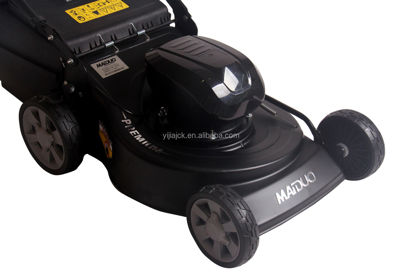 Steel chassis electric lawn mowers long durable capacity compact design lawn mower with straight blade