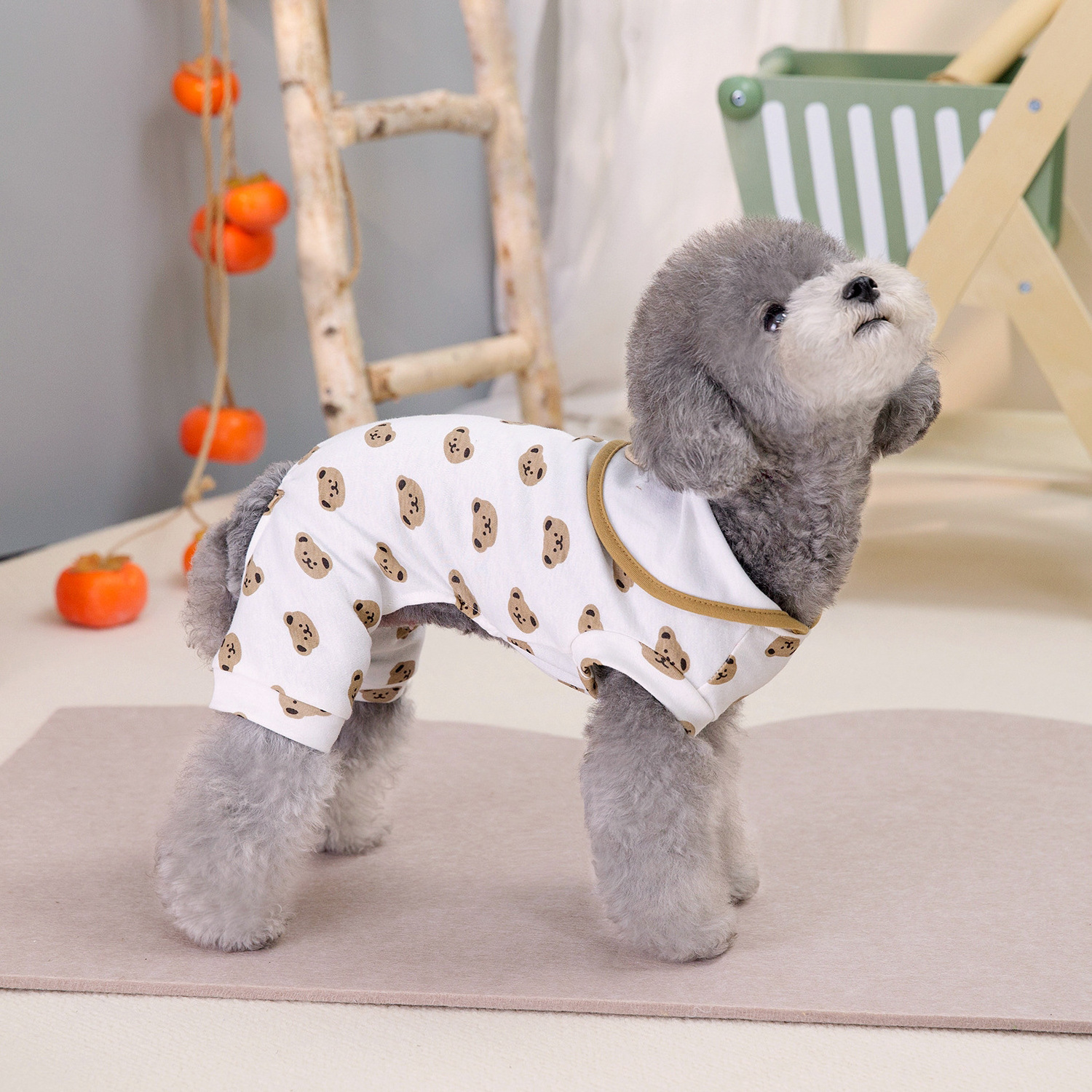 Dog Clothes Pullover Cotton Breathable Printed Cartoon Bear Dog Hoodie Homewear Homewear Cute Dog Hoodie Pet Cloth