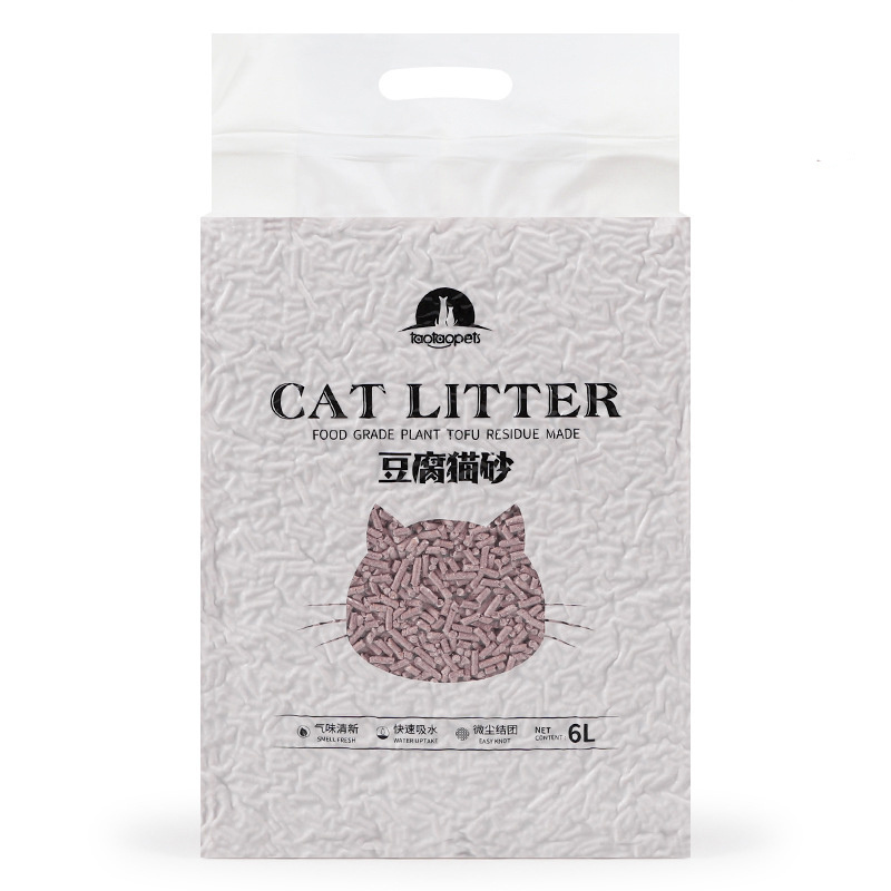 Tofu Cat Litter Manufacturer  6L Plant Degradable  dust-free  clumping Cat Litter Wholesale 5 Flavors absorption Health Cat Sand