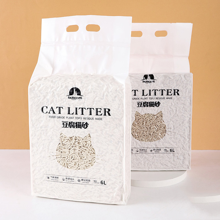 Tofu Cat Litter Manufacturer  6L Plant Degradable  dust-free  clumping Cat Litter Wholesale 5 Flavors absorption Health Cat Sand