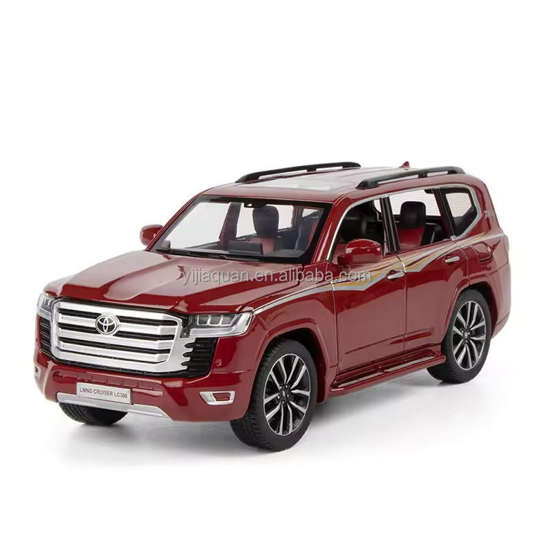 6 opening door pull back simulation diecast metal 1:24 kids alloy die cast model car toys sound and light TOYOTA LAND CRUISER