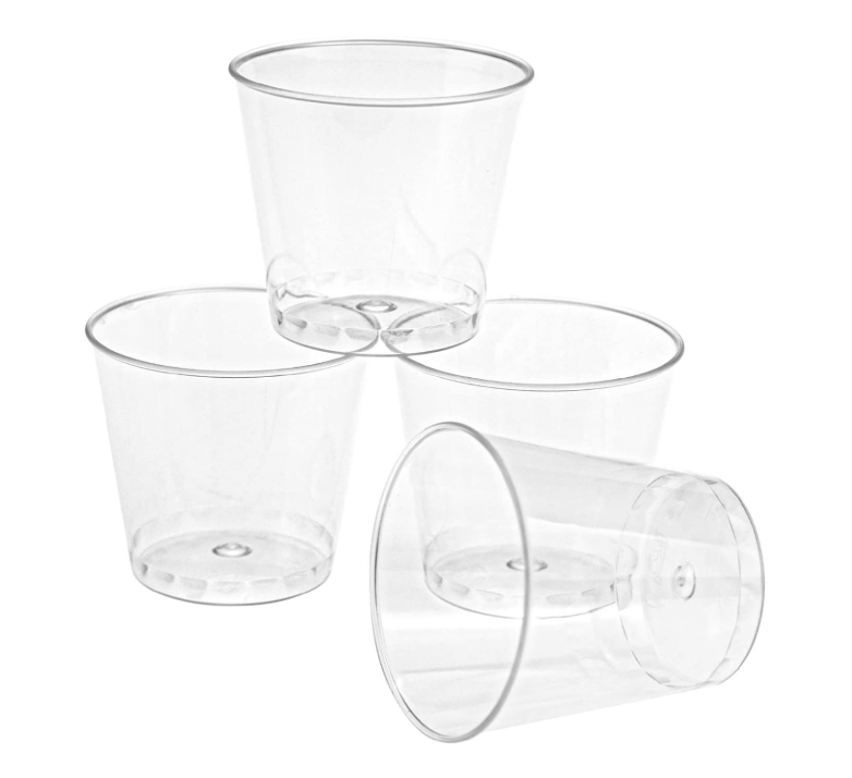 1oz Disposable Plastic clear shot glasses container for Jello Shots, Condiments, Tasting, Sauce, Dipping, Sample