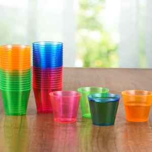 2 oz Factory direct sale 4 colors shot glasses disposable plastic wine and beer tasting cups for bar and party