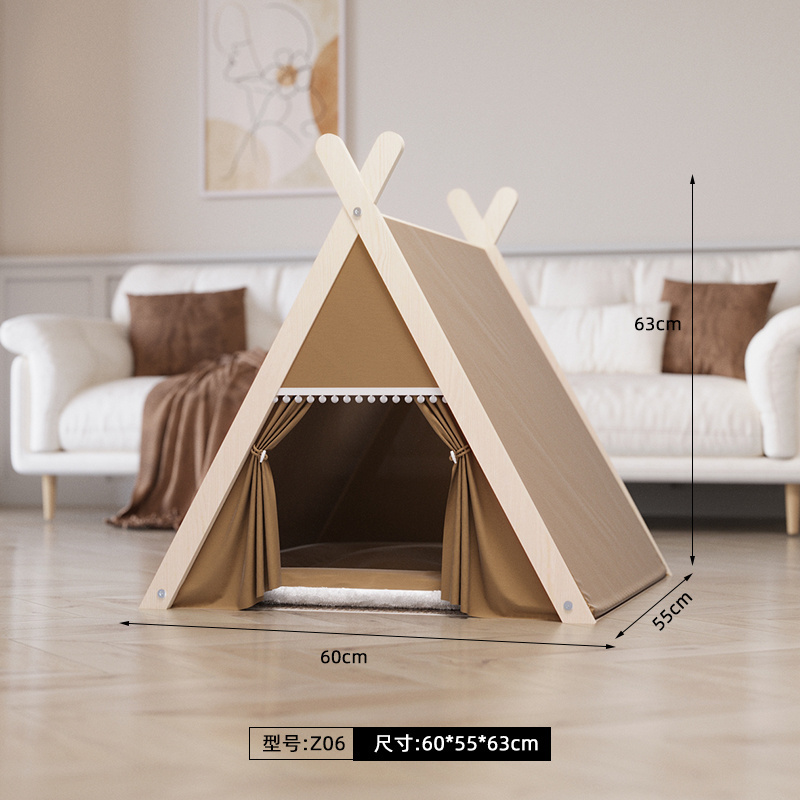 Custom High Quality Semi-Enclosed Detachable Washable Enclosed Type Pet Tent Cat House Tent