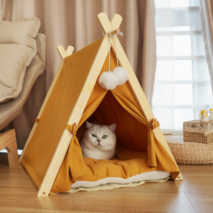 Custom High Quality Semi-Enclosed Detachable Washable Enclosed Type Pet Tent Cat House Tent