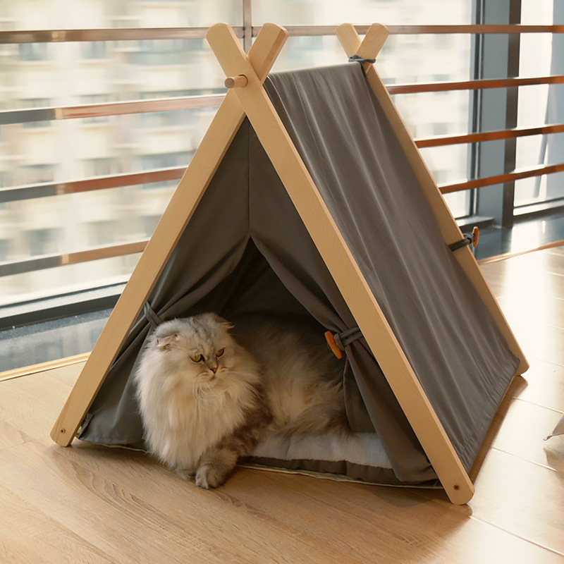 Custom High Quality Semi-Enclosed Detachable Washable Enclosed Type Pet Tent Cat House Tent