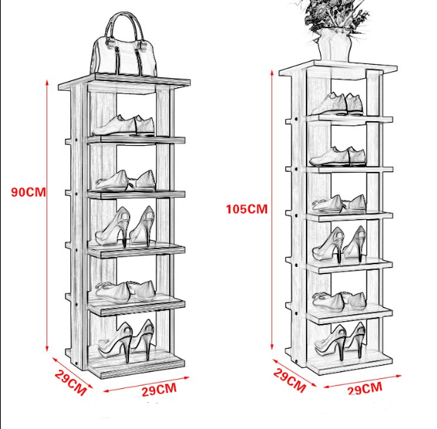 Tall wooden storage shoe rack/Simple household shoe cabinet