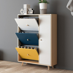 modern design colourful  wooden shoe storage cabinet with seat cabinet