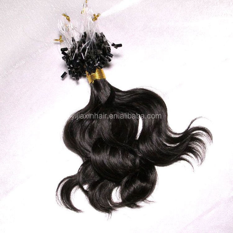 Factory price tangle free shedding free cheap raw indian 8inch to 30inch micro ring hair extensions for blacks