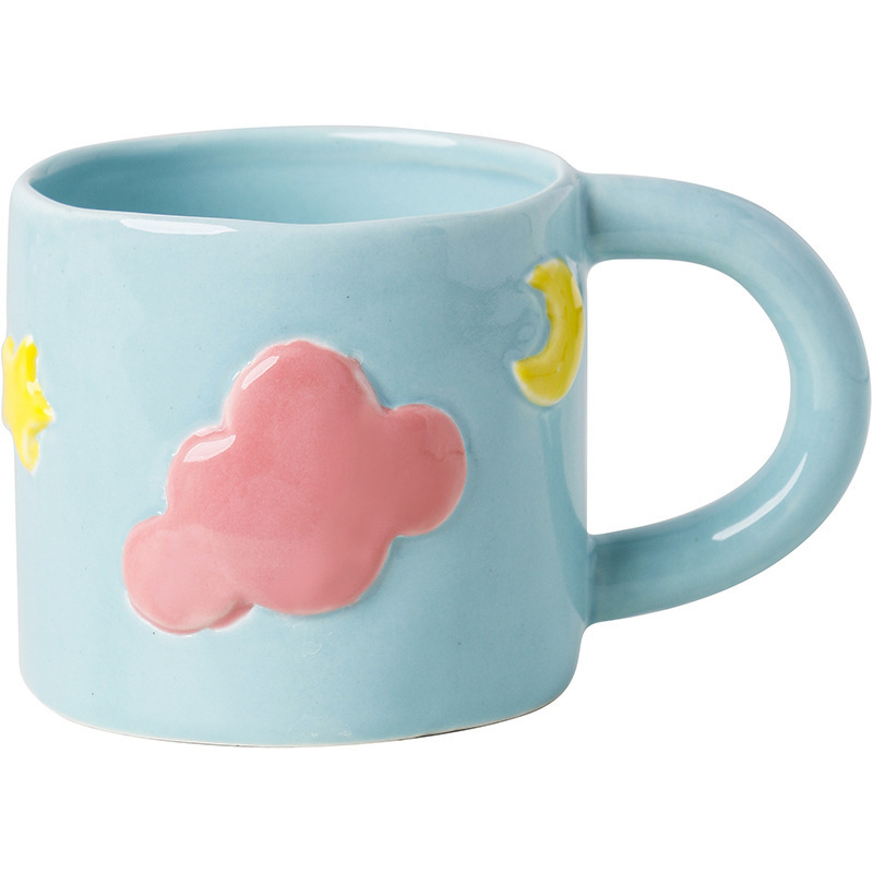 2023 Hot Selling New Creative Star Cloud Ceramic Mug Breakfast Milk Cup Office Coffee Cup