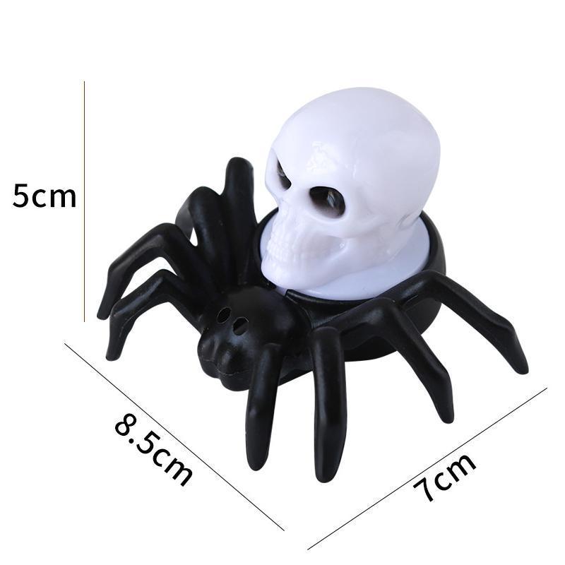 LED Spider Pumpkin Lamp Flickering Flameless Battery Lights Electric Flickering Candles Halloween Party Decoration Plastic