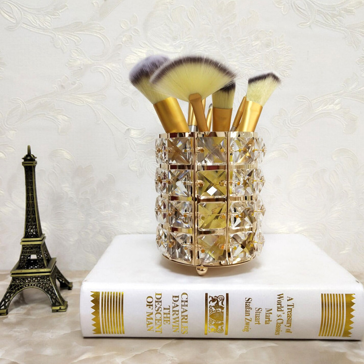 Factory Direct Selling Crystal Brush Holder Makeup Brush Storage Bucket Eyebrow Pencil Finishing Pen Holder