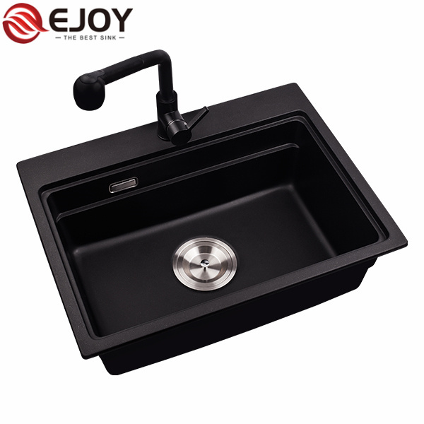 EJOY High Quality quartz sink kitchen  NET650 Customized  home restaurant farm use artifical stone granite kitchen sink