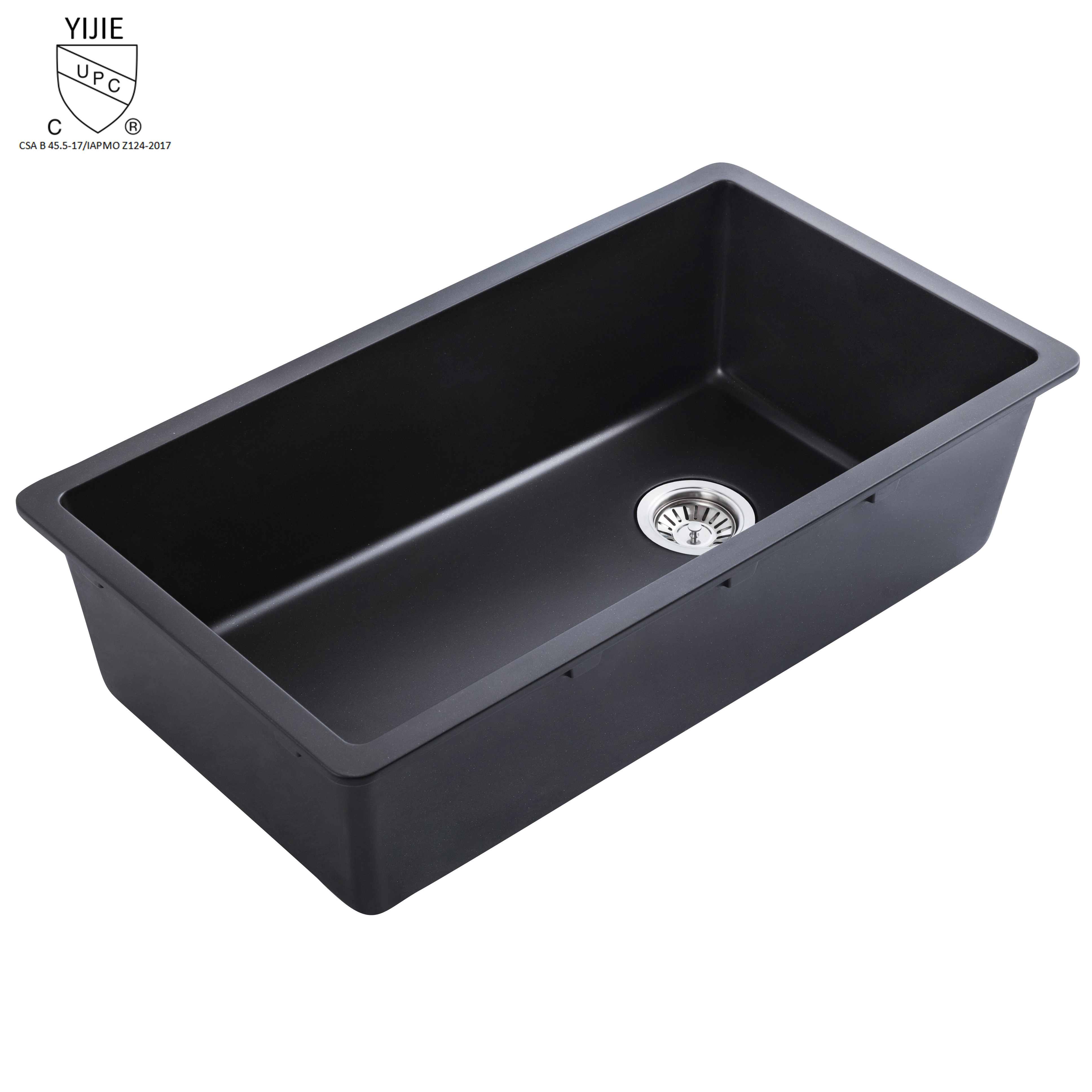 EJOY High Quality NA3318  granite single bowl  cUPC undermount farm quartz kitchen sink