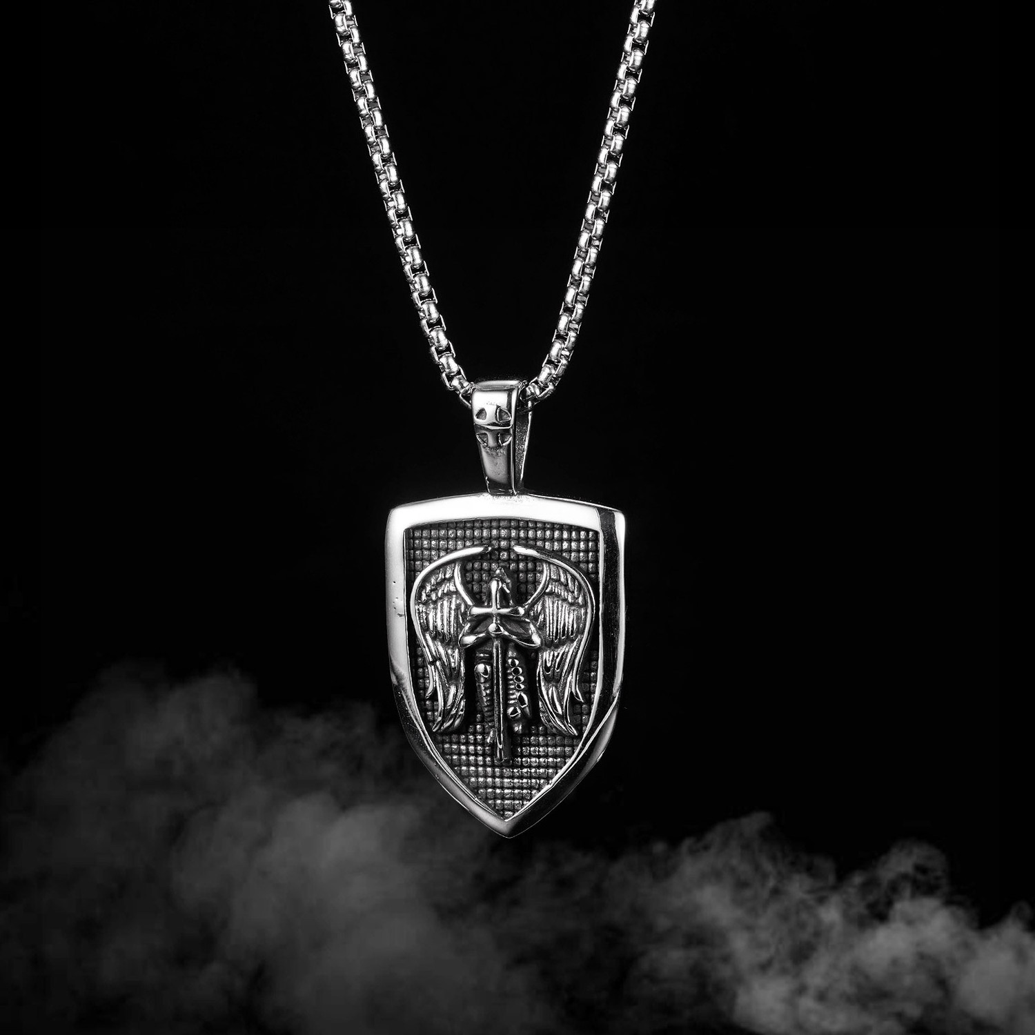 St Michael Necklace for Men Women Archangel Protect Angel Guardian Saint Michael Amulet Shield Protection Unique Jewelry Gift